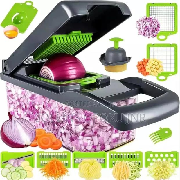 Vegetable Slicer 16pcs Hand Operated Vegetable Slicer, Veggie Chopper · Photo 1