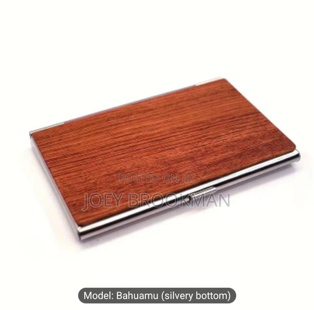 Solid Black Walnut Flip-Top Business Card Holder · Photo 1