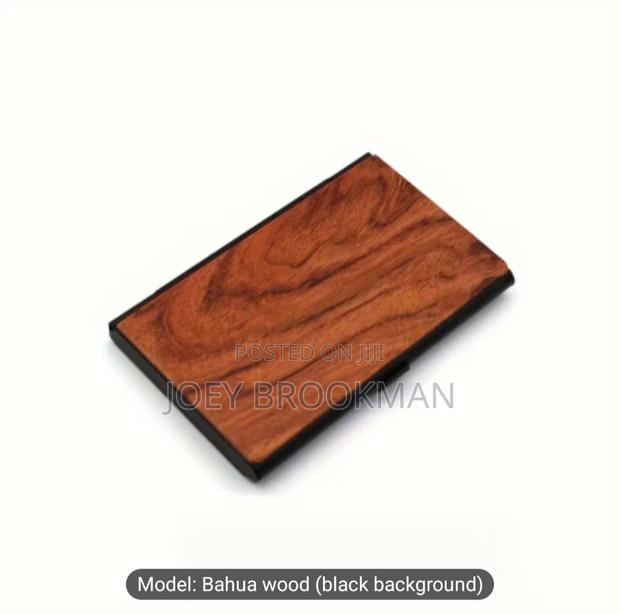 Solid Black Walnut Flip-Top Business Card Holder · Photo 4