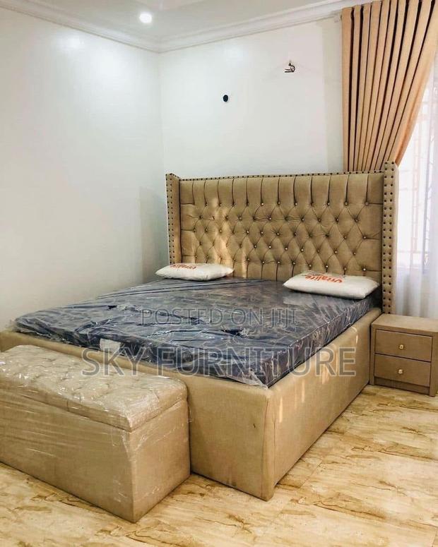 City Queen-Size Bed Frame With Mattress Side Drawers and Ottoman · Photo 1