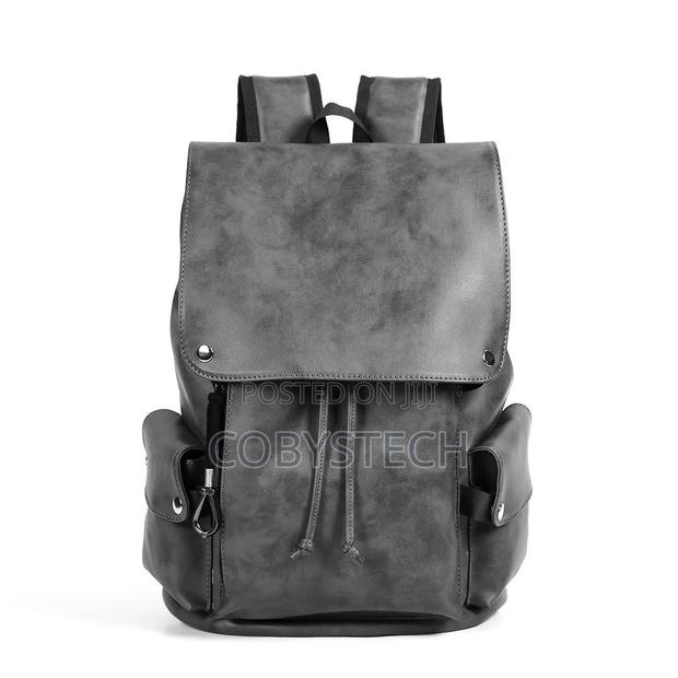 Pu Leather Backpack Unisex- Brown/Black/Grey · Photo 2