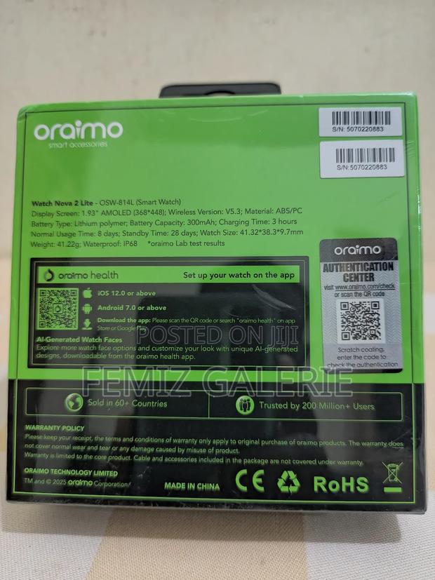 Oraimo Watch Nova 2 Lite 1.93'' Amoled Touch Color Screen Smart Watch · Photo 3