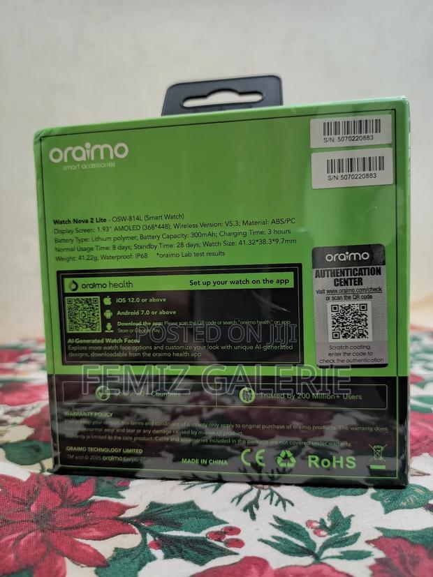 Oraimo Watch Nova 2 Lite 1.93'' Amoled Touch Color Screen Smart Watch · Photo 3