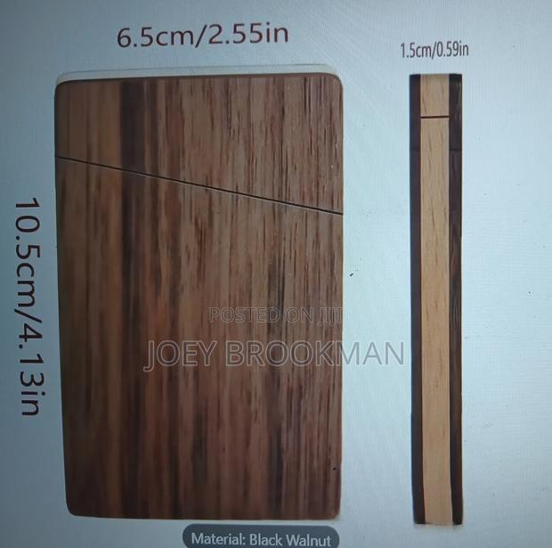 Walnut Wood Business Card Holder - Ic Closure Portable Slim Card · Photo 1