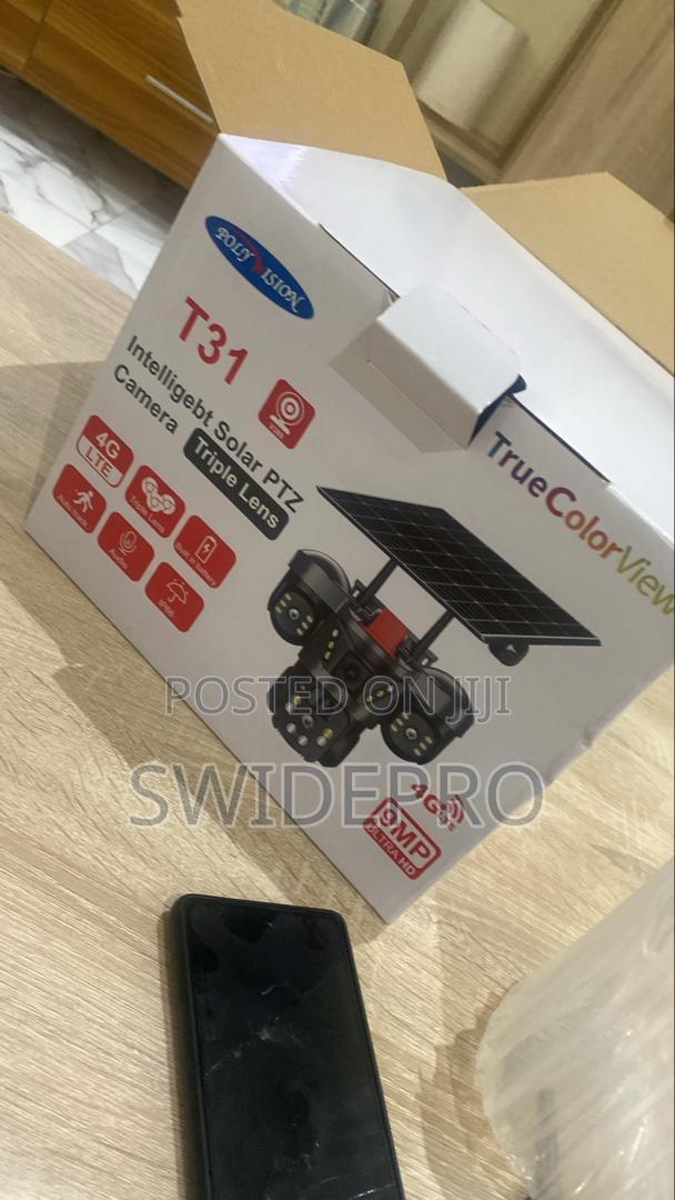 3 Lens (Tripple Lens) 4g Solar-Powered PTZ Outdoor CCTV Camera V380pro · Photo 2