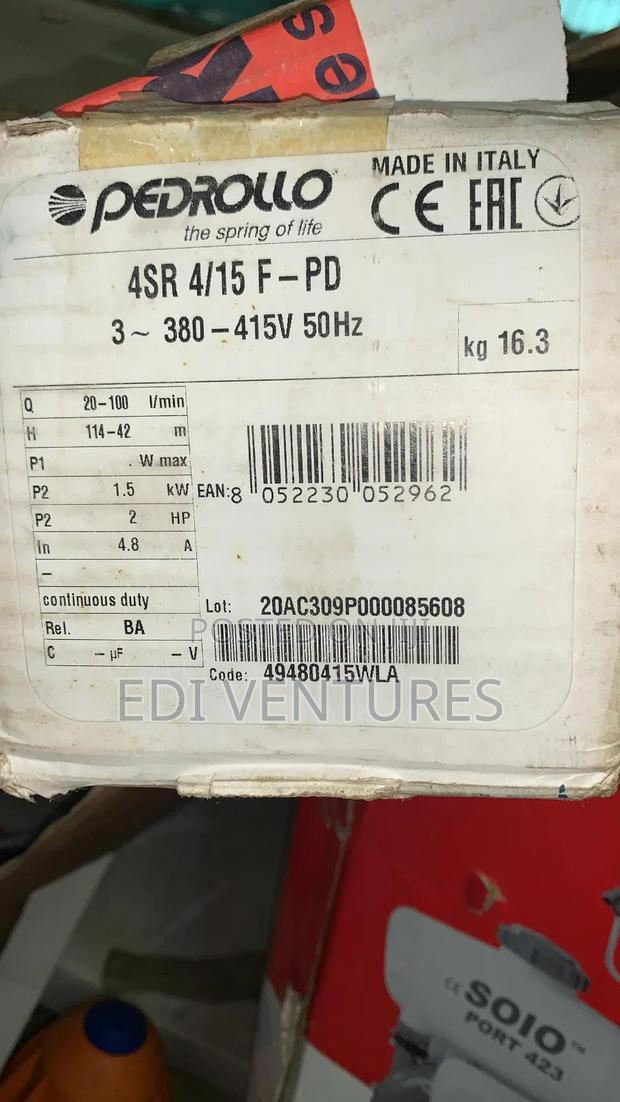 Pedrollo 2hp 3 Phase Borehole Pump · Photo 1