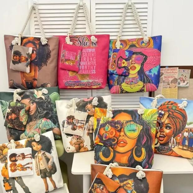 Large Capacity Double-Sided Pattern Canvas Tote Bag · Photo 2