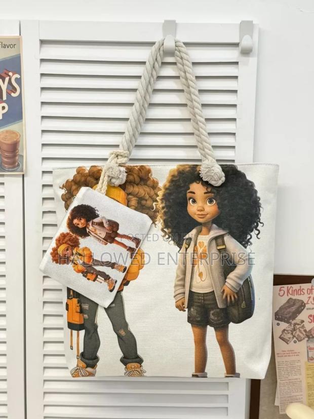 Large Capacity Double-Sided Pattern Canvas Tote Bag · Photo 3