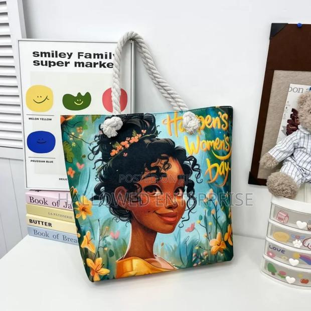 Large Capacity Double-Sided Pattern Canvas Tote Bag · Photo 8