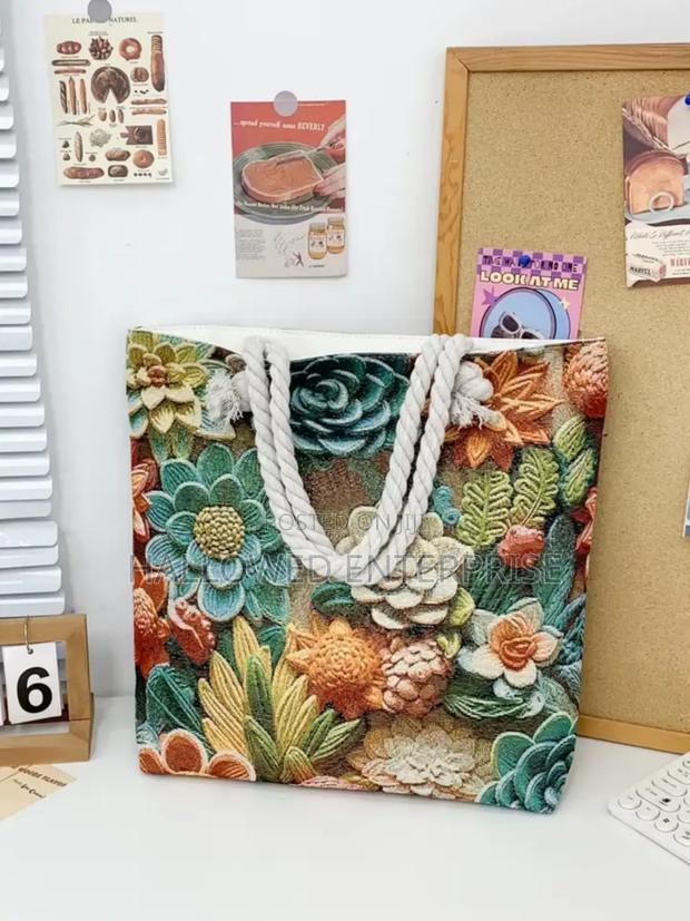 Large Capacity Double-Sided Pattern Canvas Tote Bag · Photo 1