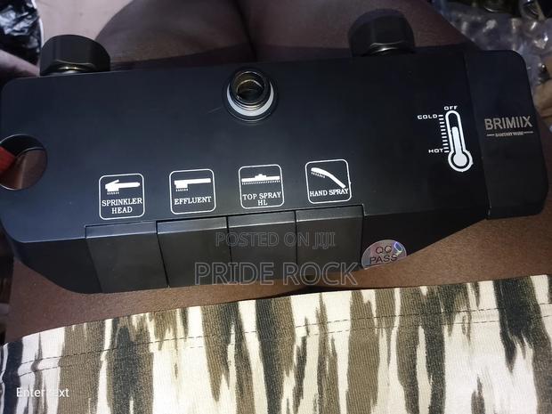 Four in One Shower Pole, Telephone Shower, Black and Grey · Photo 3