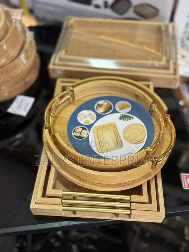 Luxury Bamboo Tray Set 2pcs · Photo 1
