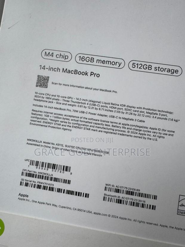 New Laptop Apple MacBook Pro 2024 M4 14-inch 16GB Apple M4 SSD 512GB · Photo 2