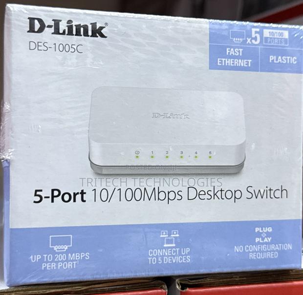 D-Link Des-1005a 5port Ethernet Switch Desktop (Plastic) · Photo 1
