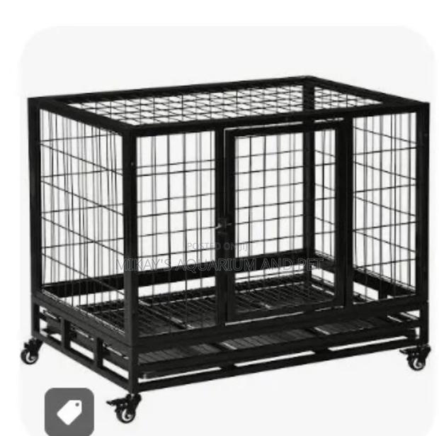 Dog and Cat Metal Cage With Wheels · Photo 2