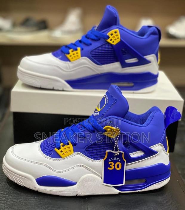 Air Jordan Retro 4 Curry Blue/White · Photo 3