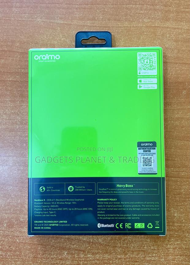 Oraimo Necklace 5 30db Noise Cancellation Call Vibration Earphones · Photo 2
