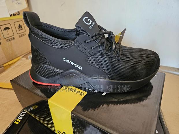 Black Red Breathable Soft Safety Work Shoes With Steel Toe And Kevlar · Photo 3