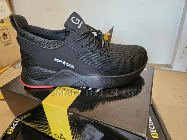 Black Red Breathable Soft Safety Work Shoes With Steel Toe And Kevlar · Photo 4