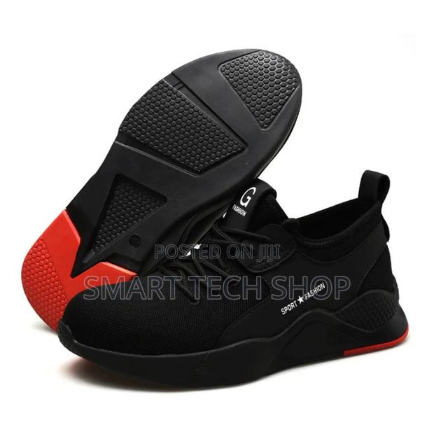 Black Red Breathable Soft Safety Work Shoes With Steel Toe And Kevlar · Photo 1