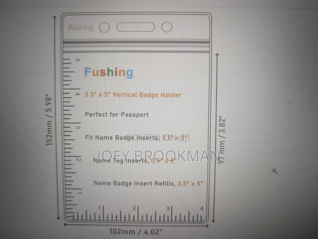 Fushing Pack Of 50 Clear Plastic Vertical Badge Holders, Name Tag · Photo 2