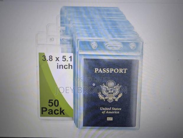 Fushing Pack Of 50 Clear Plastic Vertical Badge Holders, Name Tag · Photo 1