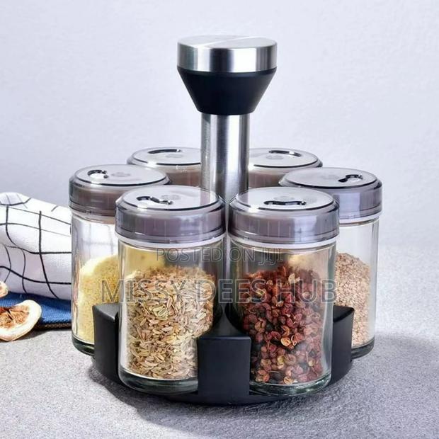 6 Jars Rotating Spice Rack · Photo 1