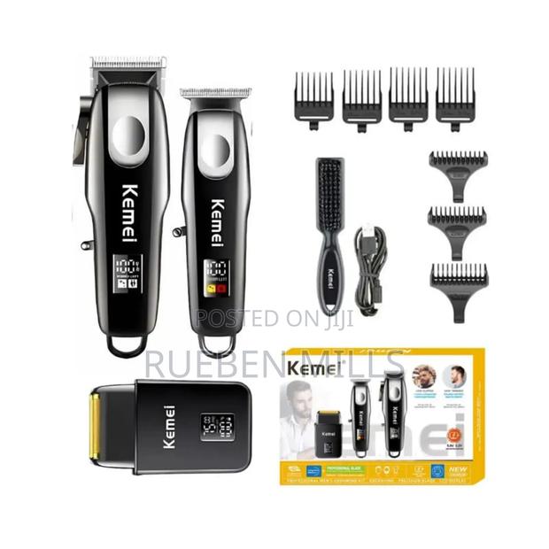 Three In One Super Strong Kemei Hair Clipper Barbering Machine 3 In 1. · Photo 1