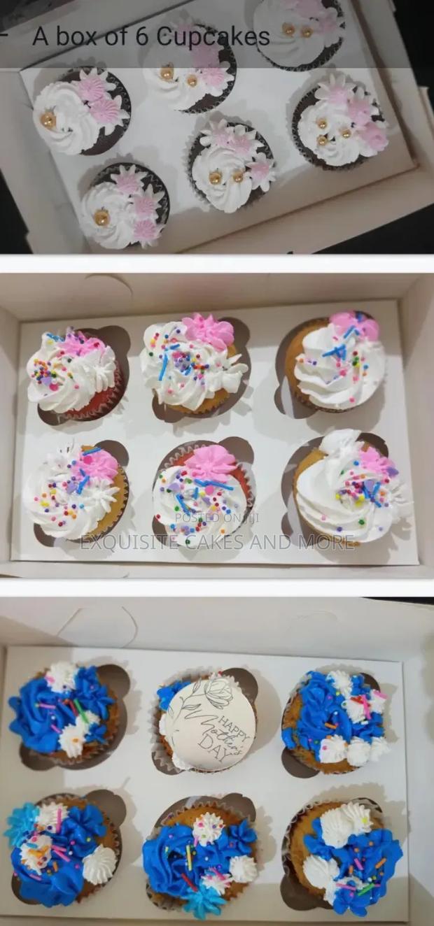 6 Cupcakes With Whipped Cream
