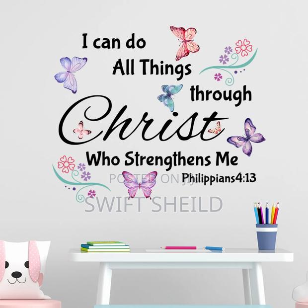 Philippians 4:13 Wall Room Butterfly Decor Sticker · Photo 2