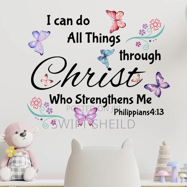 Philippians 4:13 Wall Room Butterfly Decor Sticker · Photo 3