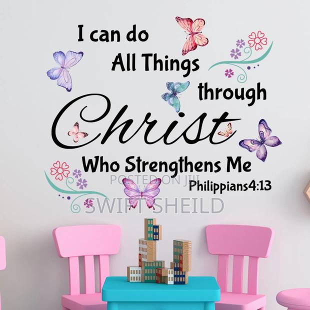 Philippians 4:13 Wall Room Butterfly Decor Sticker · Photo 4
