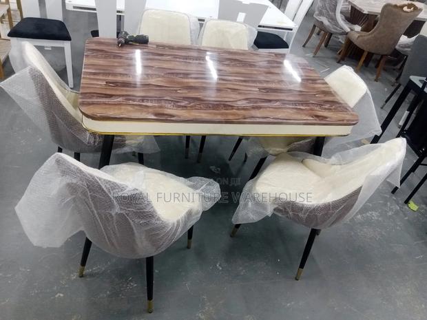6 Seater Marble With Comfortable Seat Dining Set · Photo 1