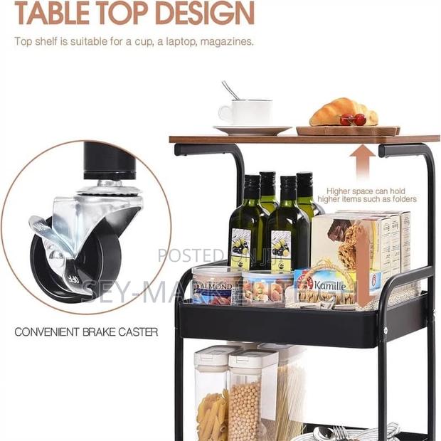 3 Tier Multipurpose Metal Basket With Wooden Top · Photo 4