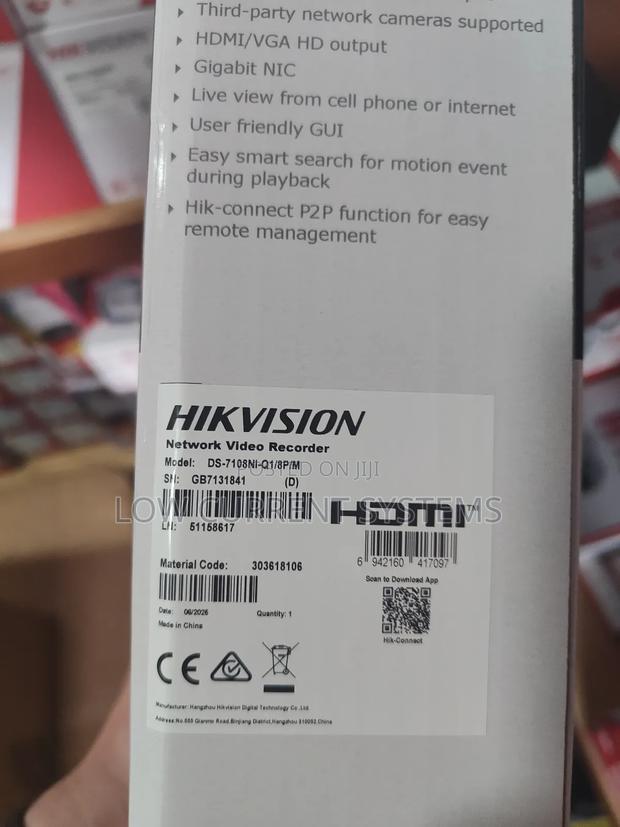 NVR Hikvision 8 Channel Poe Ip Hd Network Ds-7108ni-Q1/8p/M · Photo 3