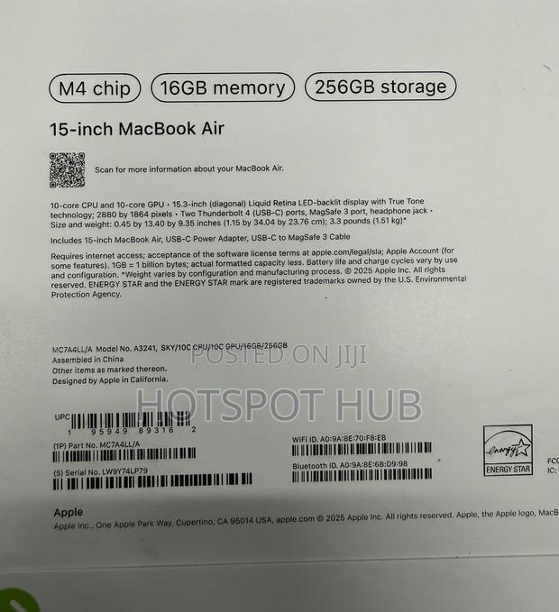 New Laptop Apple MacBook Air 16GB Apple M4 SSD 256GB · Photo 3