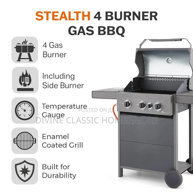 Tower Stealth 3000 4 Burner 3+1 Porcelain Gas Bbq+ Side Burner · Photo 3