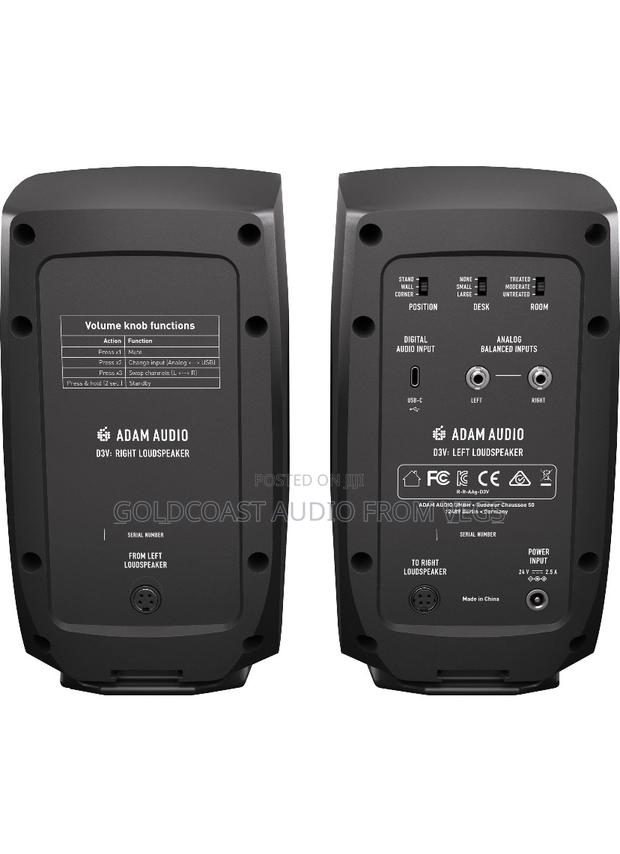 Adam Professional Audio D3v Active Desktop Monitoring System (Black) · Photo 3