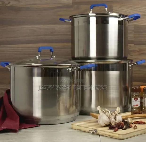 Big Size Stainless Steel Cookware Silver Set · Photo 1