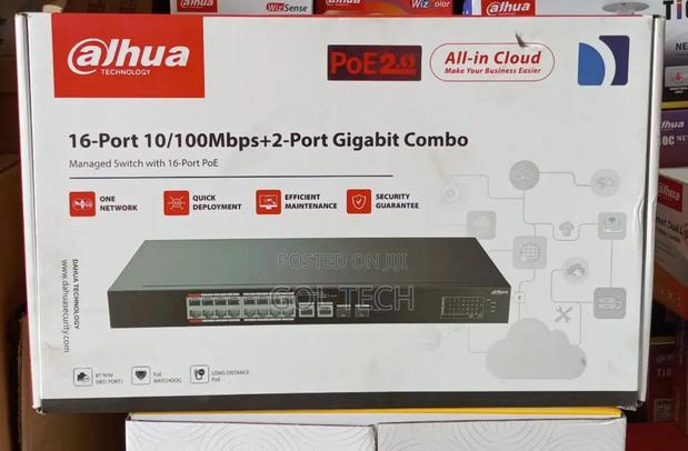 Dahua 16port Poe Switch 10/100 MBPS + 2-Port Combo 2.0 Managed Switch · Photo 1