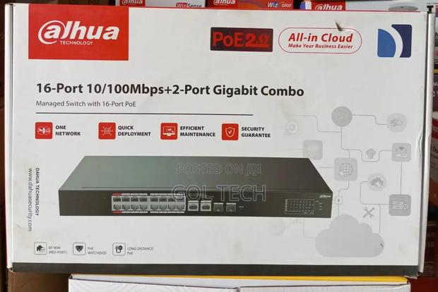 Dahua 16port Poe Switch 10/100 MBPS + 2-Port Combo 2.0 Managed Switch · Photo 2