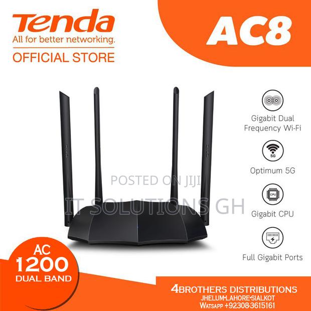 Tenda Ac8 Ac1200 Dual-Band Gigabit Wireless Router · Photo 1