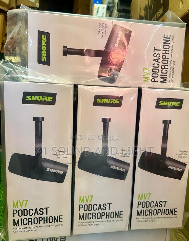 Shure Mv7 Dynamic Dual XLR/USB Podcasting Microphone, Black [4pcs] · Photo 2