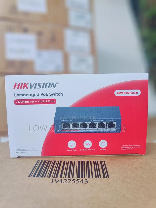 Hikvision 4 Port Poe Switch With Two Uplink · Photo 1