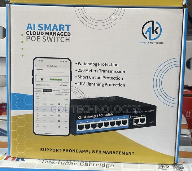 8 Port Poe Switch Ai Smart Cloud Managed Poe Switch 250 Meters Transmi · Photo 3