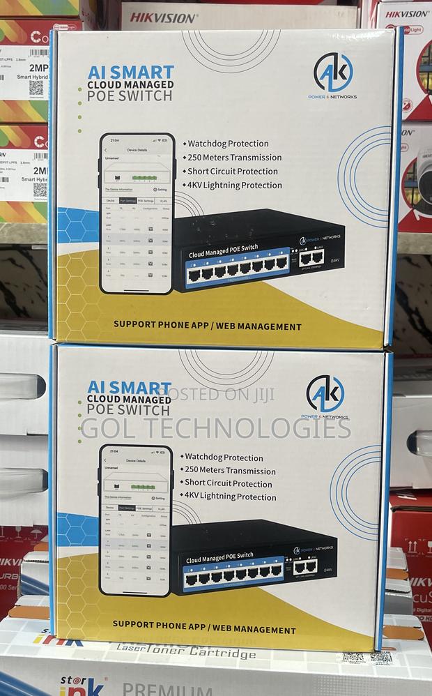 8 Port Poe Switch Ai Smart Cloud Managed Poe Switch 250 Meters Transmi · Photo 1