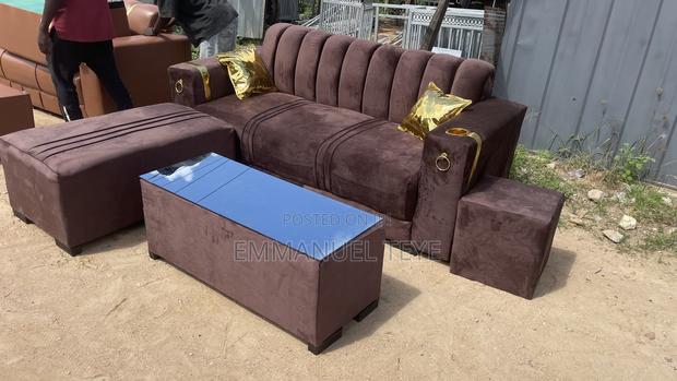 Brown Wish Sofa With Golden Pillows · Photo 2