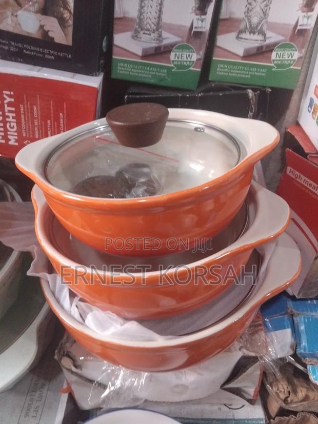 3 PCS Gradient Ceramic Soup Pot Set · Photo 1