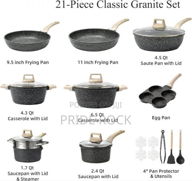Non Stick Pan, Cook Ware, Granite, Black and Cream · Photo 2