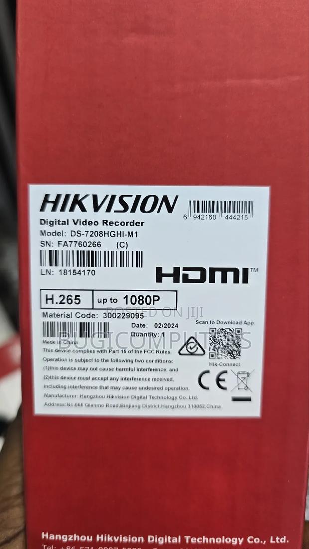 Hikvision 8ch DVR 1080p, With Coaxial Audia · Photo 2
